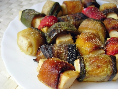 Rollitos de verduras y tofu