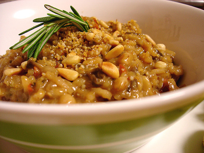 Risotto de hongos y tomates secos 