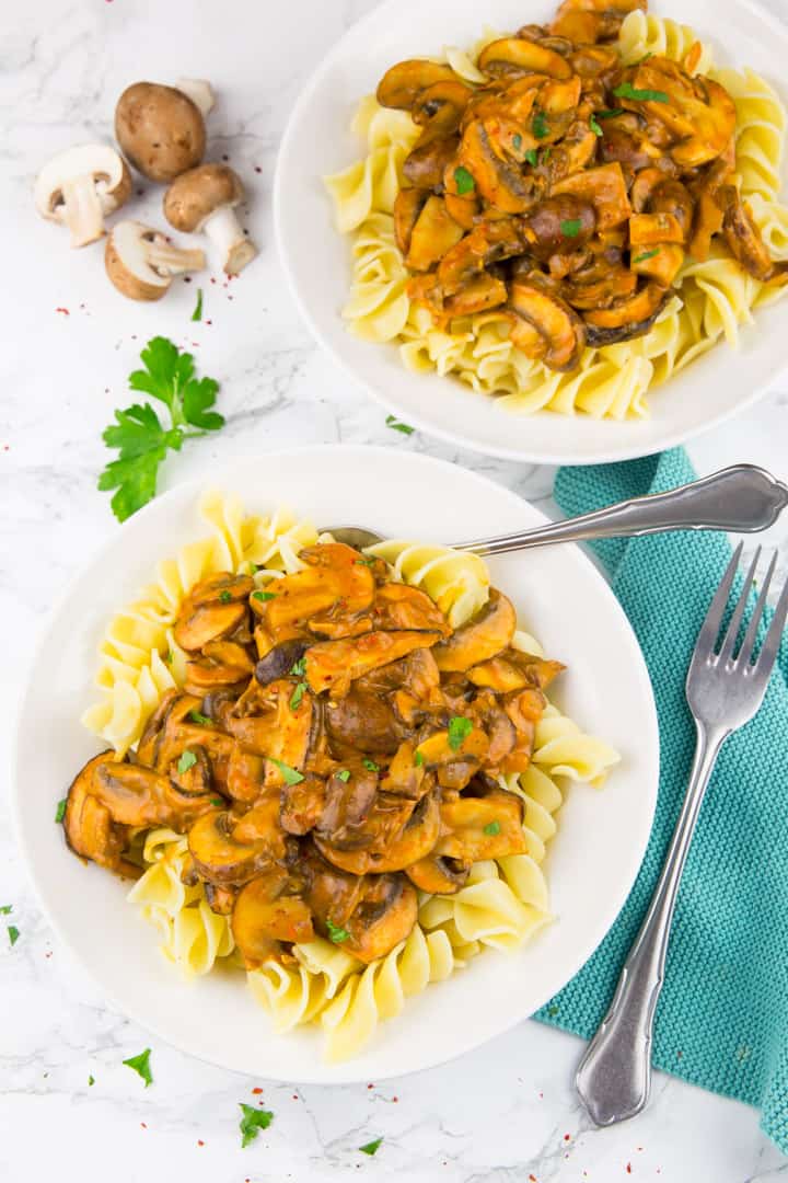 Stroganoff de hongos veganos | HazteVeg.com