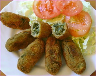 Croquetas de espinaca y pera