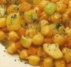 Garbanzos con vegetales