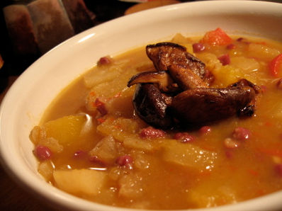 Sopa de aduki y shiitakes