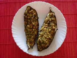 Berenjenas rellenas con brocoli