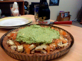 Pizza de champiñones y palta