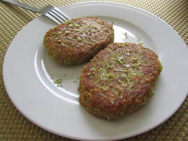 Hamburguesas de calabacín y puerro