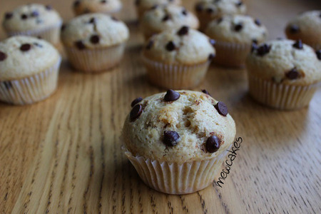 Muffins de vainilla y chips de chocolate