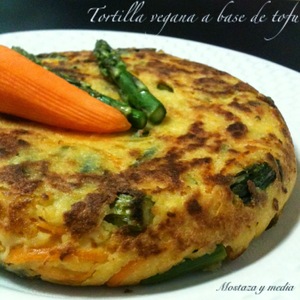 Tortilla de zanahoria y trigueros a base de tofu