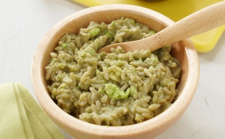 Arroz meloso de "aguacate-coco"