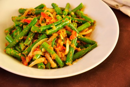 Judías verdes con salsa satay