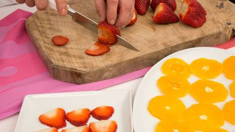 Carpaccio de fresas y naranjas