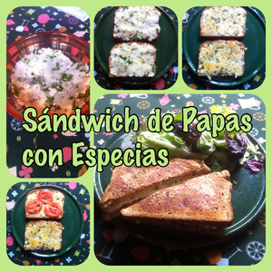 Sándwich de papas con especias.