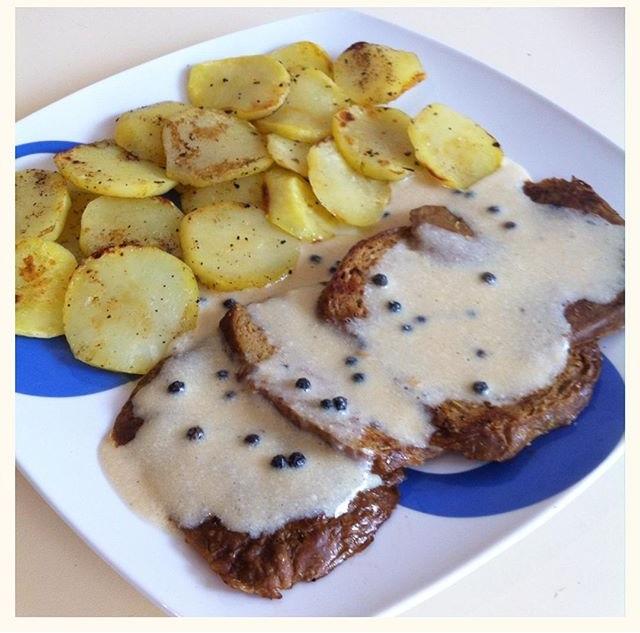 Seitan en salsa a la pimienta