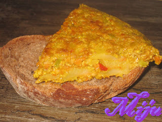 Tortilla vegetal con almendras