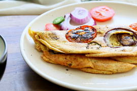 Tortilla de verduras y harina de garbanzo