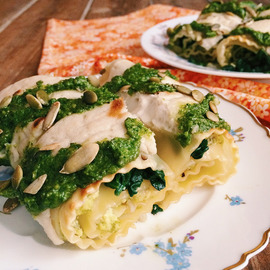  Canelones de pesto y espinacas 