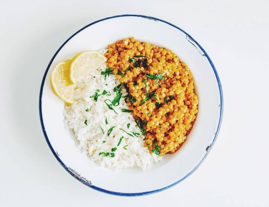 Curry vegano de lentejas dhal