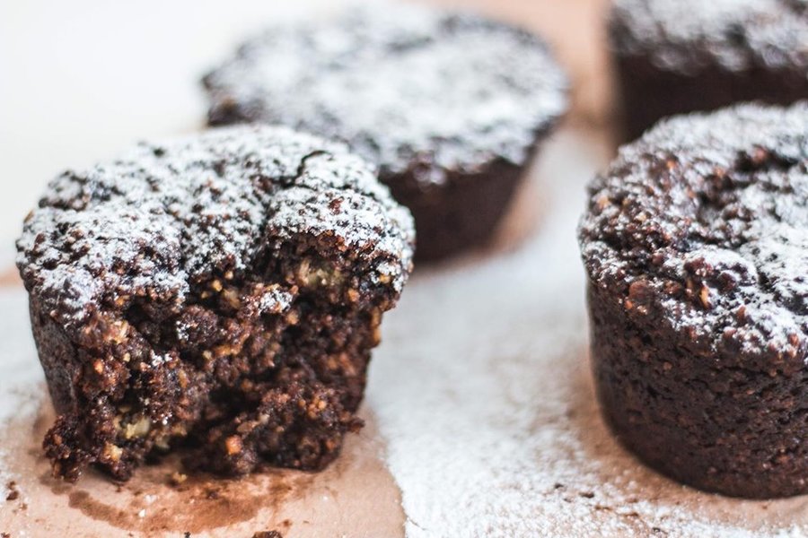 Muffins de cacao y avena