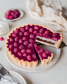 Tarta ganache y frambuesa