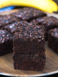 Pastel de chocolate y plátano