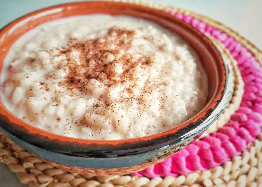 Arroz con leche vegano sin azúcar