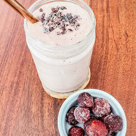 Smoothie de chocolate y cereza